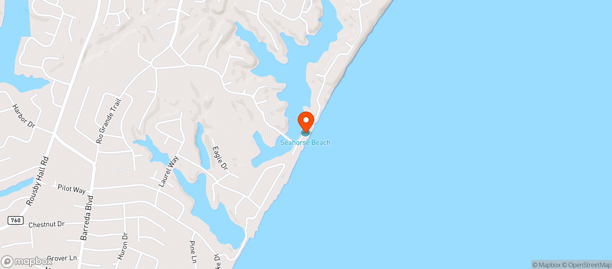 Map showing Seahorse Beach