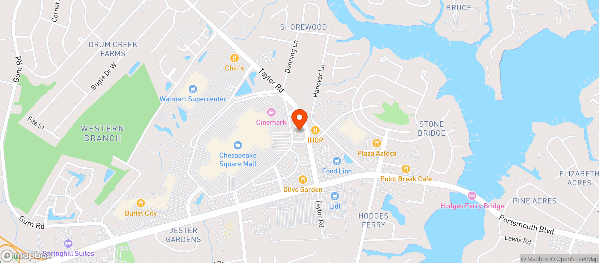 Map showing Gnc - 9251 - Chesapeake Square Place