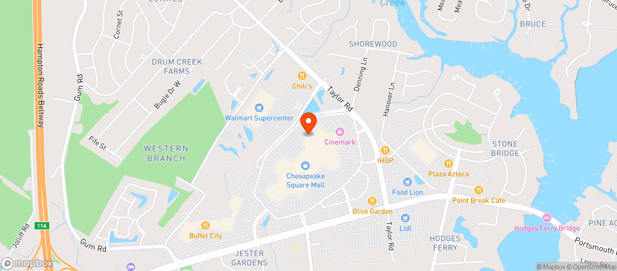 Map showing Target Store