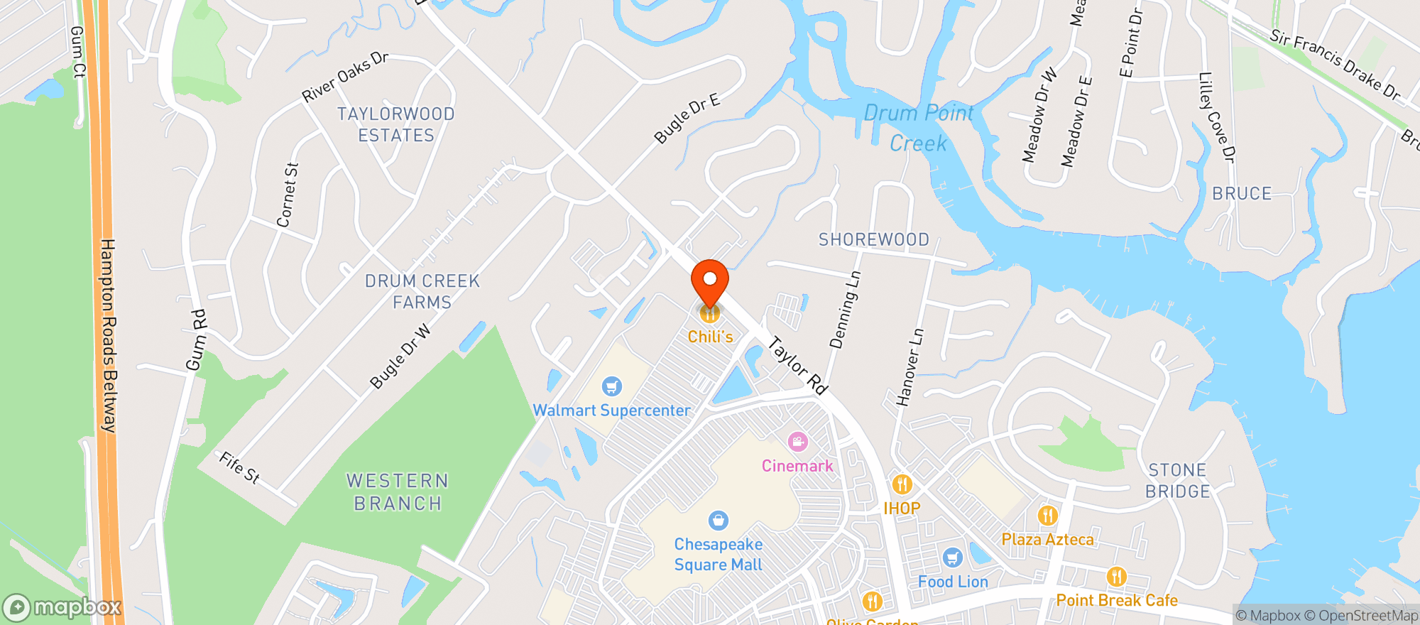 Map showing Chilis Grill & Bar