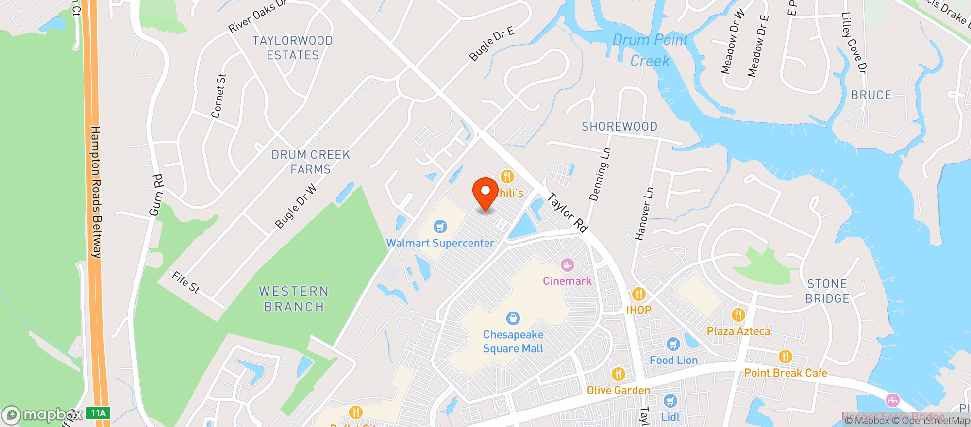 Map showing Sams Club