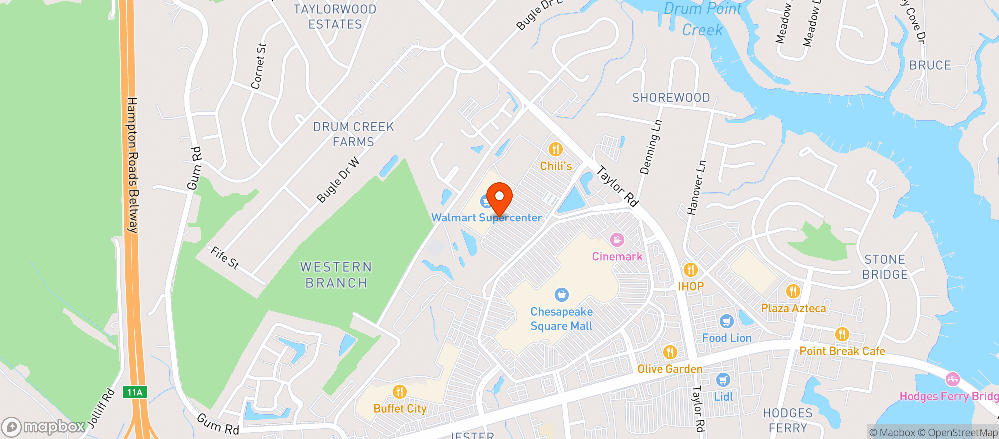 Map showing Walmart Supercenter