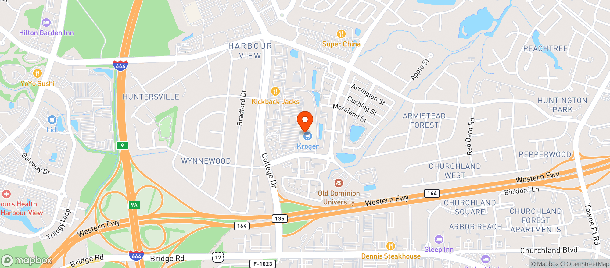Map showing Kroger