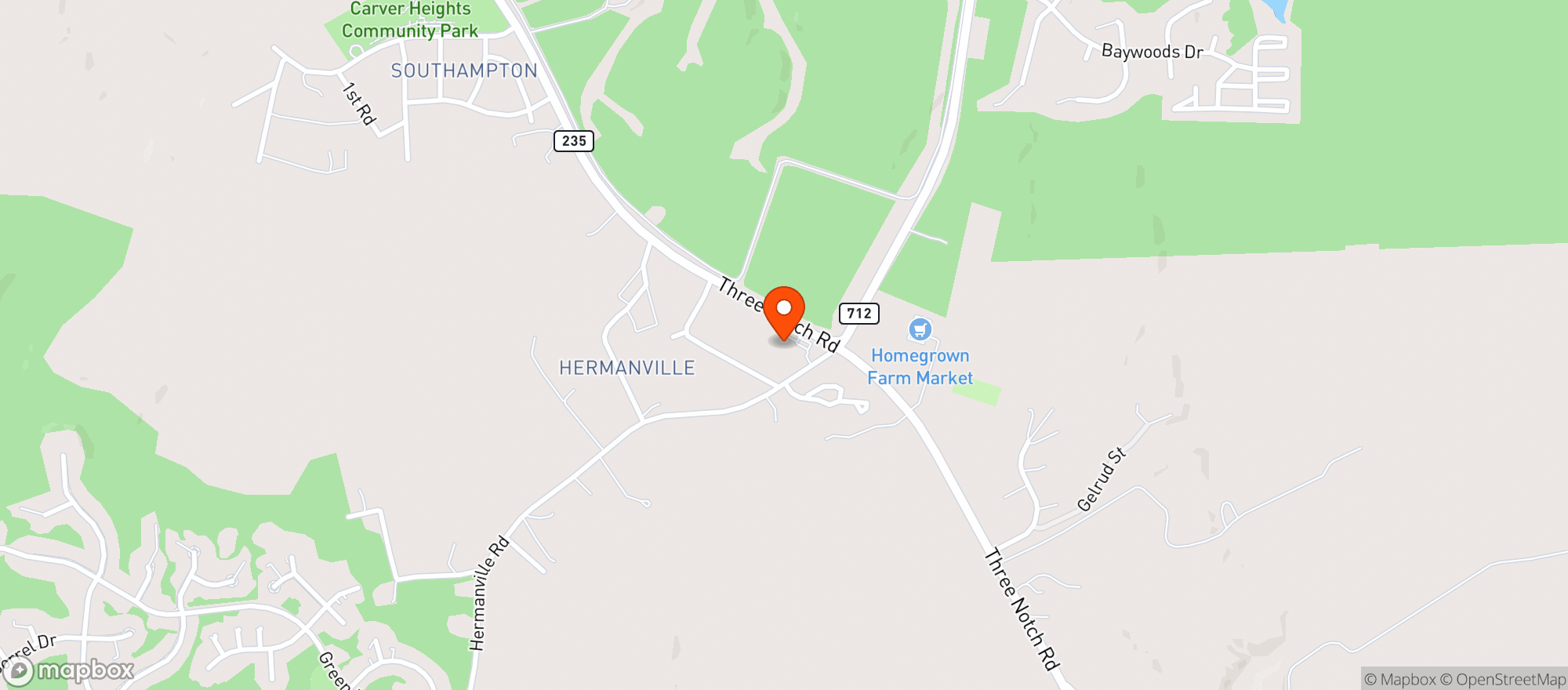 Map showing HERMANVILLE C STORE