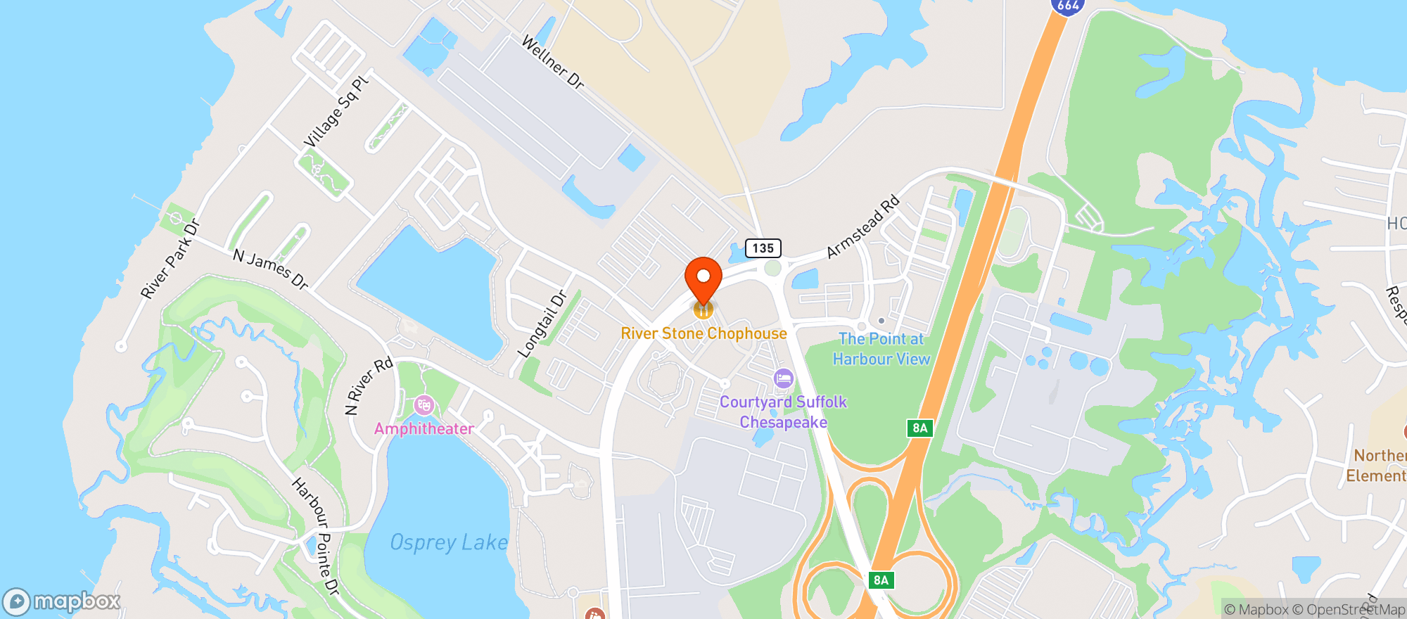 Map showing River Stone Chophouse