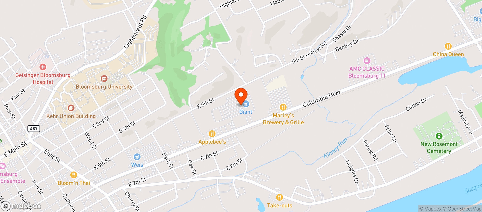 Map showing Giant Beer Garden & Eatery
