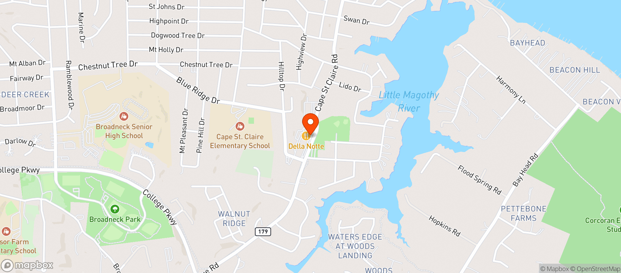 Map showing Bellas Beer Fine Wine Liquor