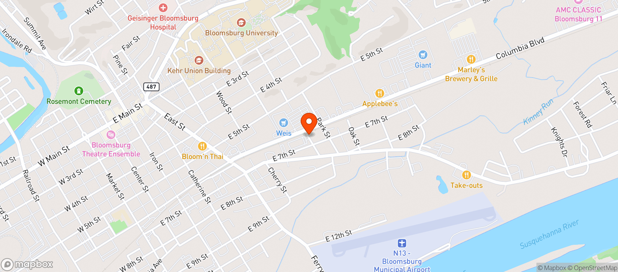 Map showing BEVERAGE STATION