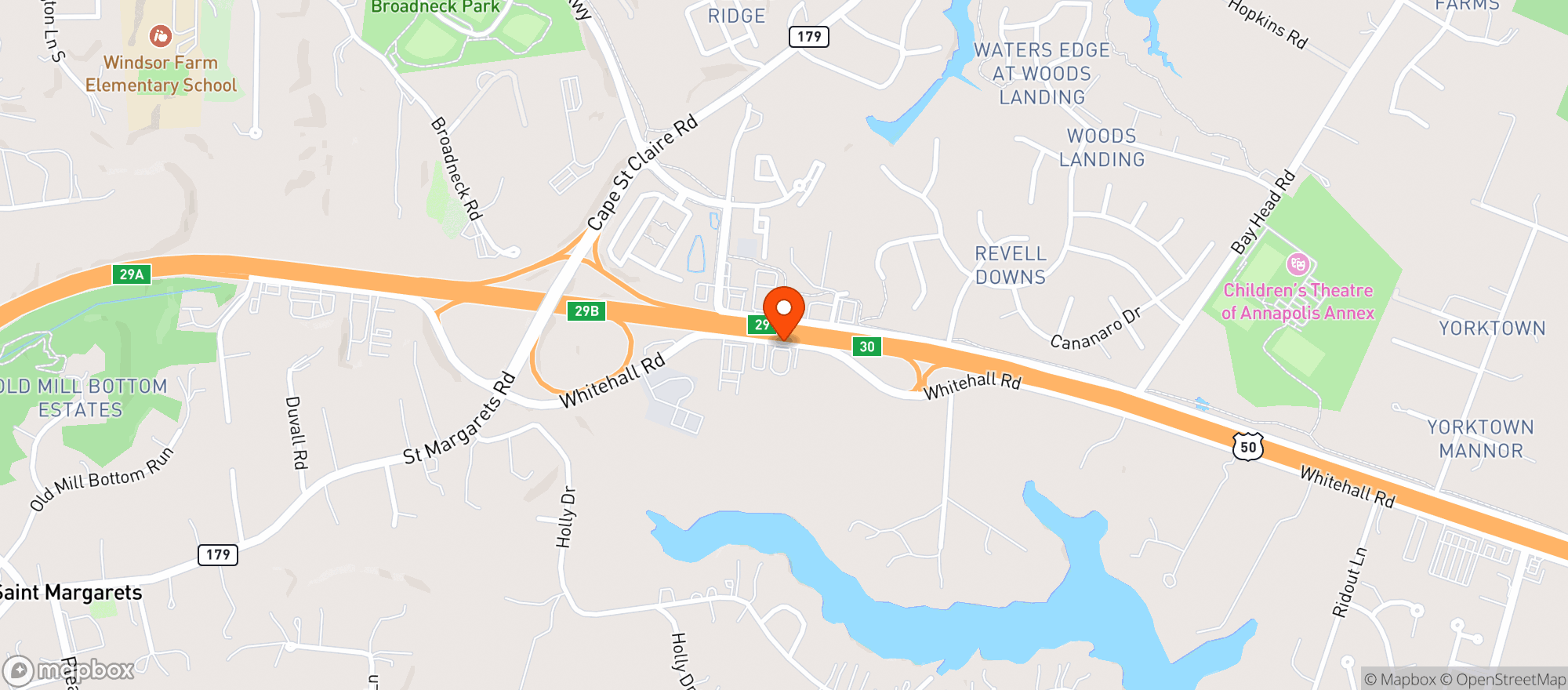 Map showing Anglers Sport Center