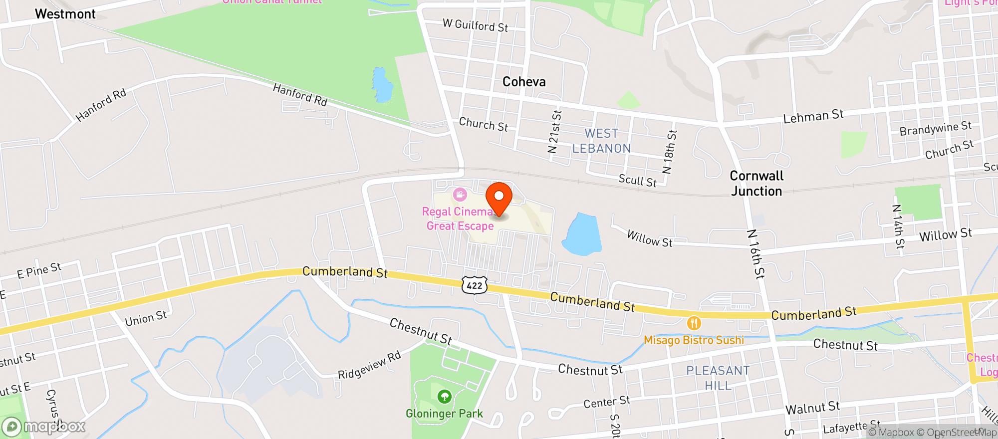 Map showing Gnc