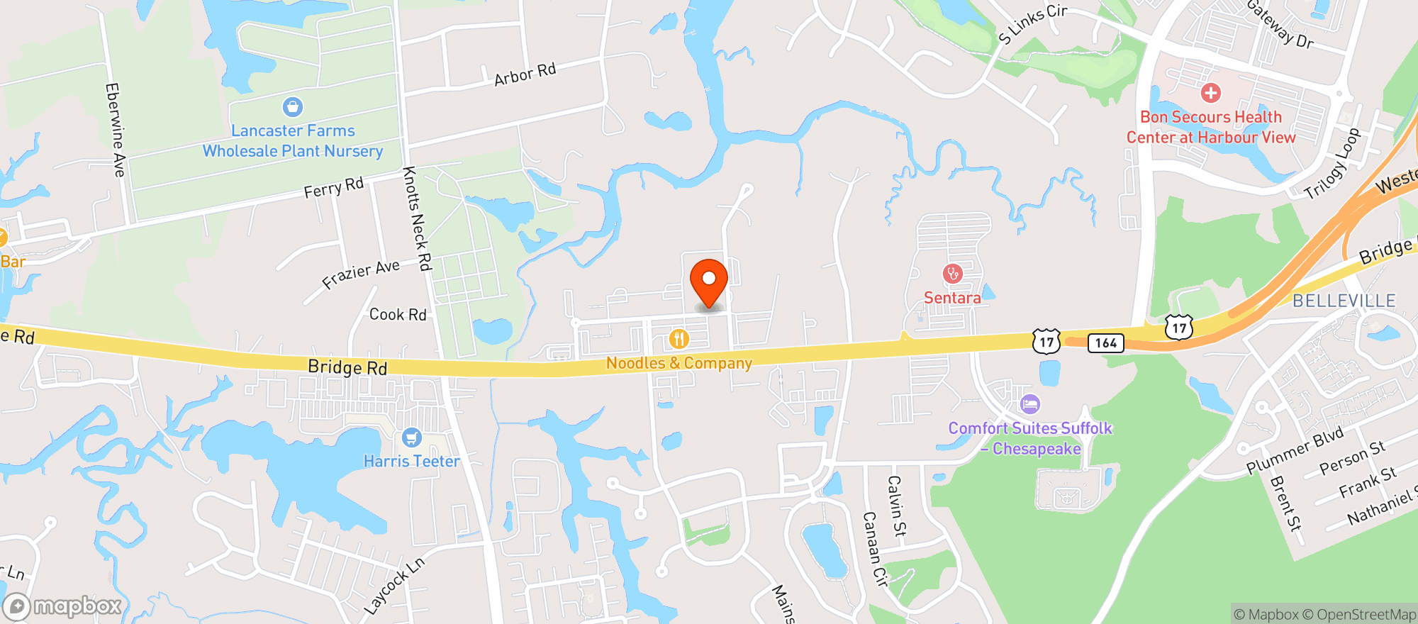 Map showing Westside Burgers