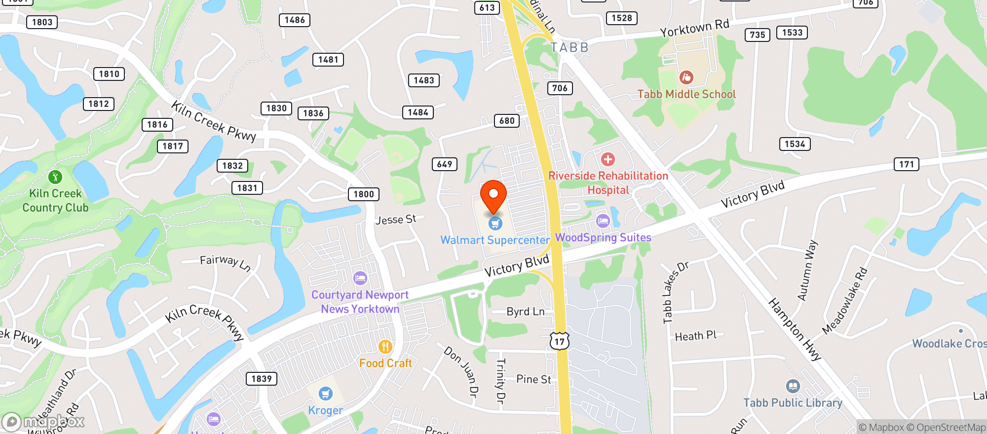 Map showing Walmart Supercenter #3265