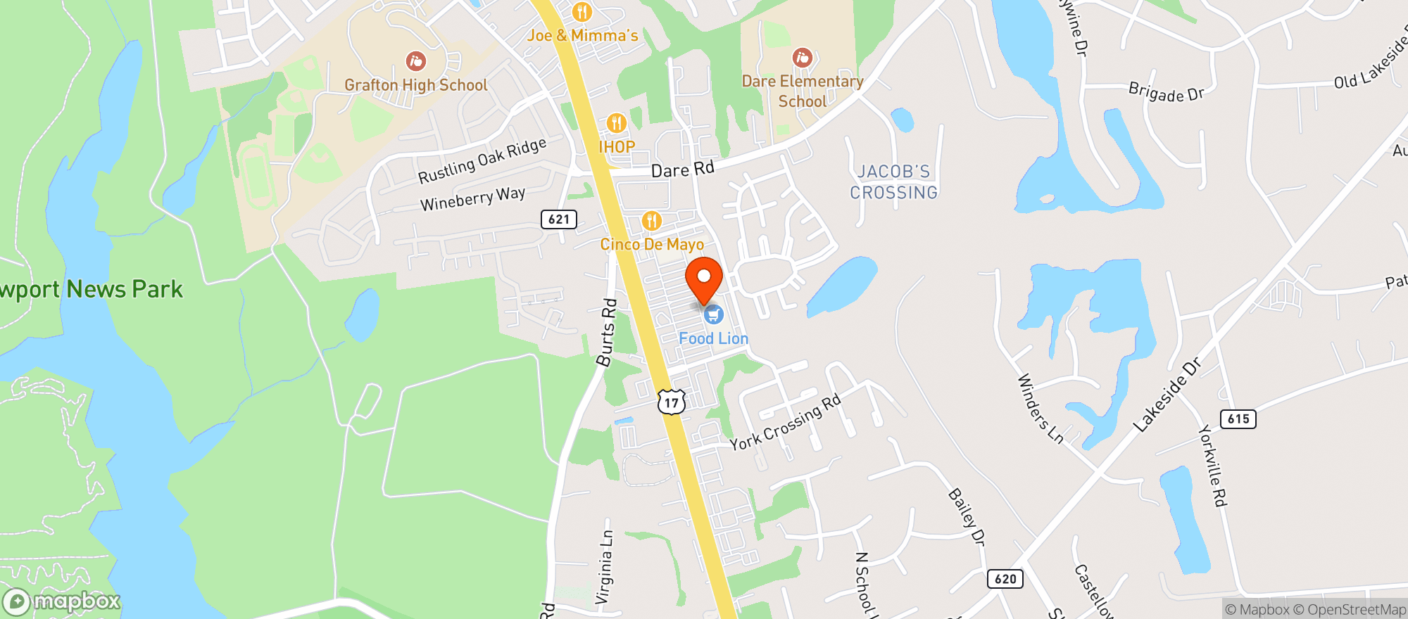 Map showing Food Lion #418