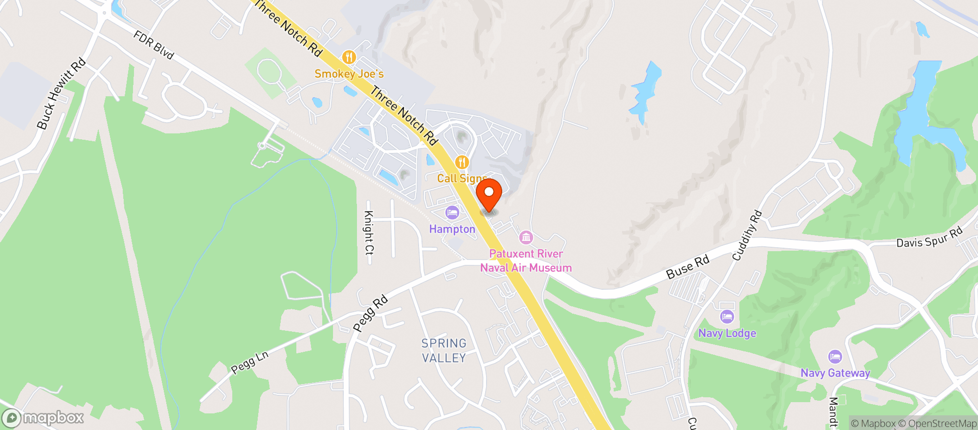 Map showing Vape Jungle - Lexington Park - Notch Road