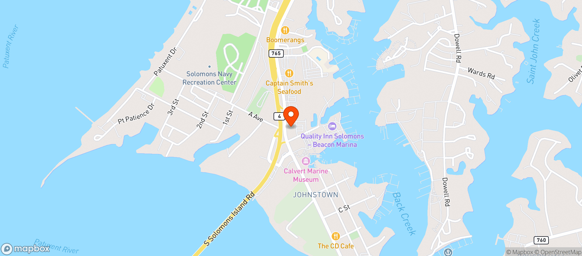Map showing Port of Call Wine & Spirits