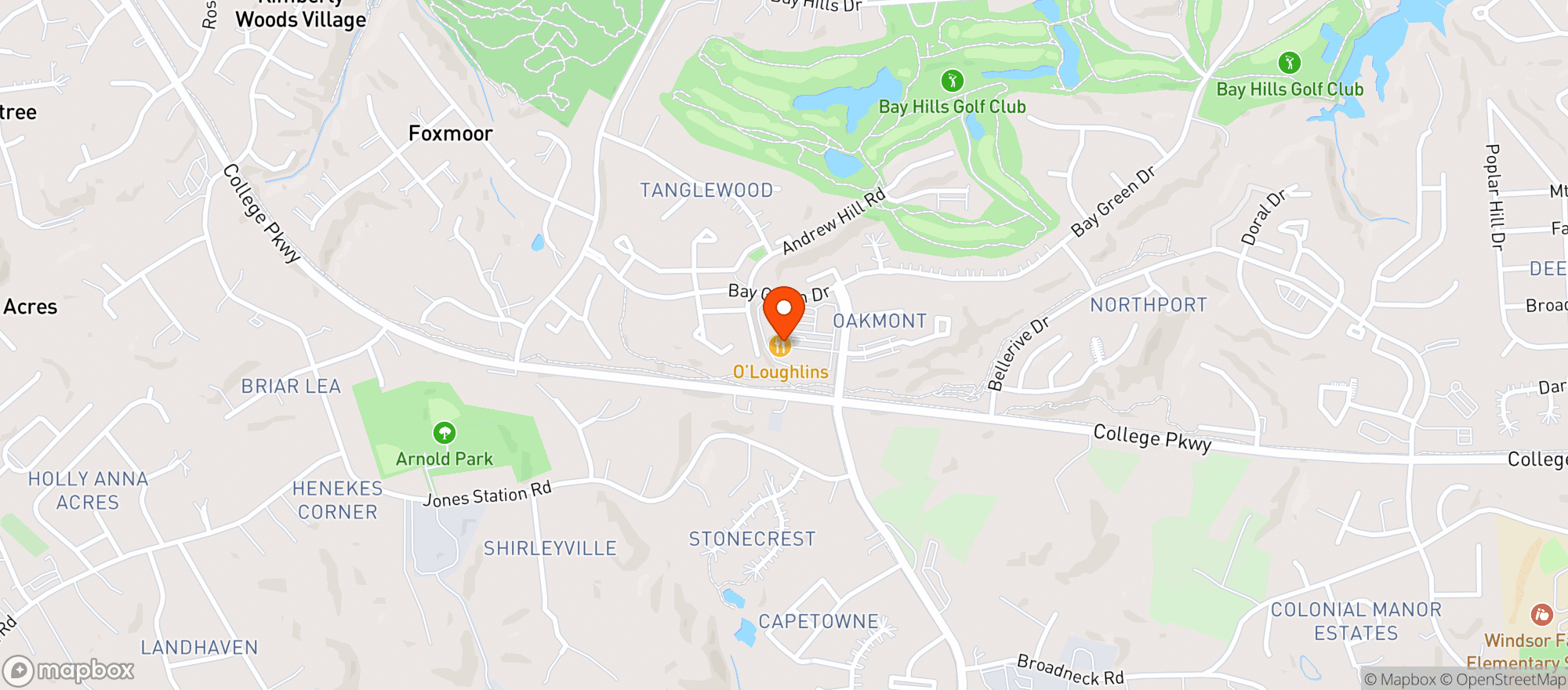 Map showing O Loughlins Restaurant