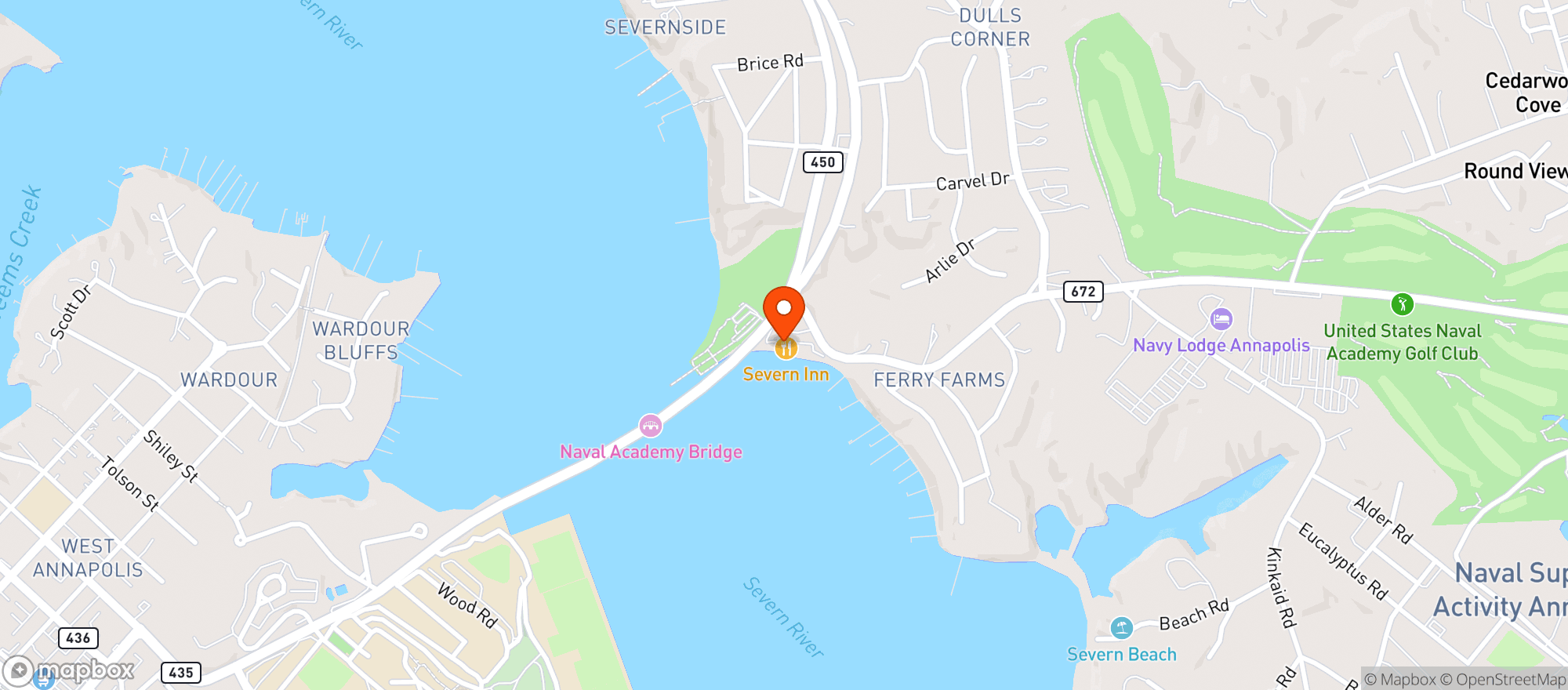 Map showing Severn Inn