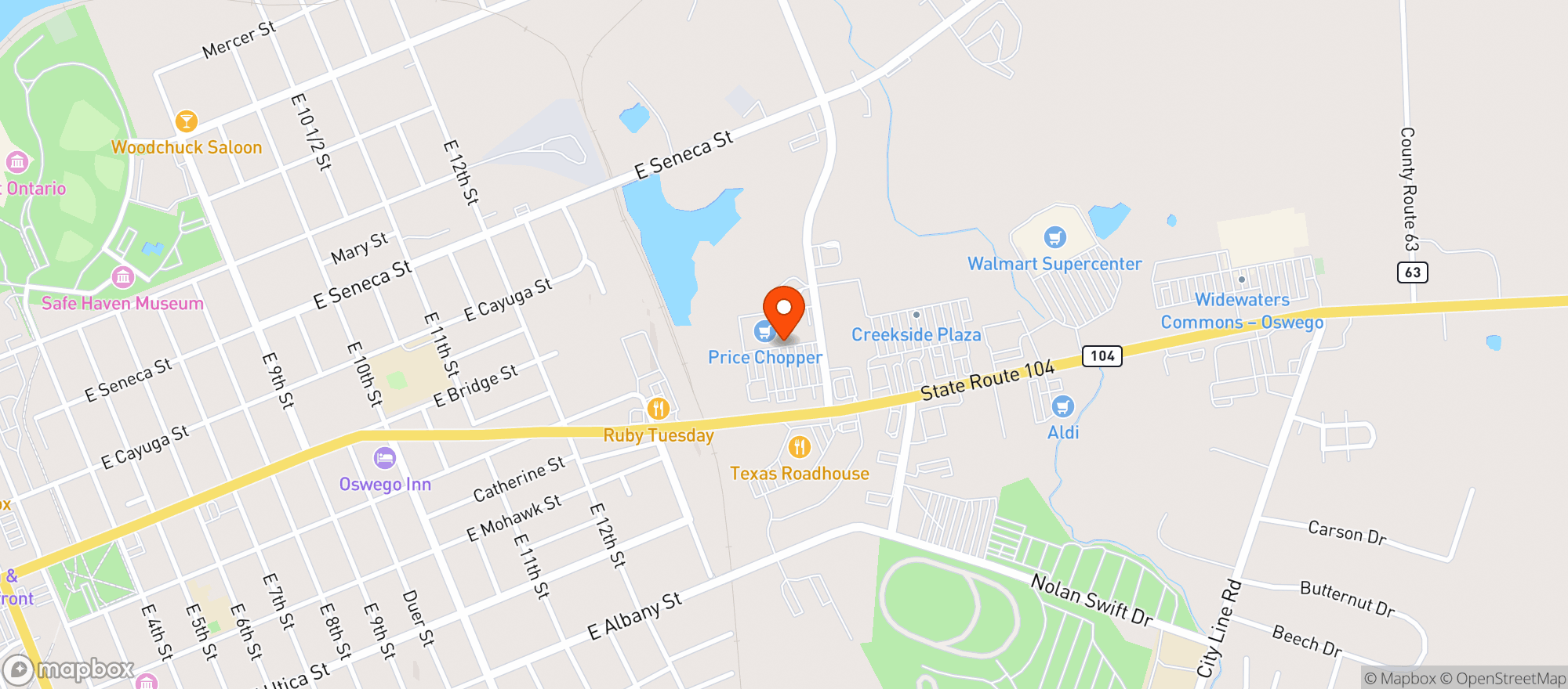 Map showing Price Chopper