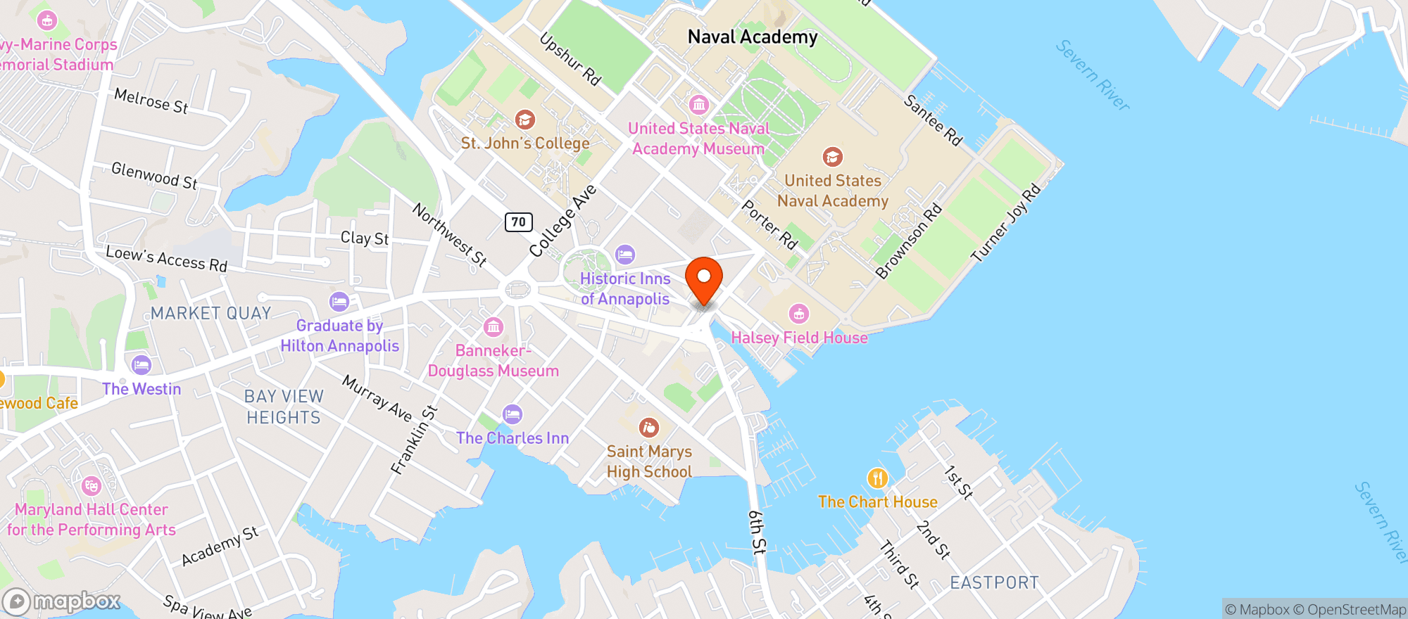 Map showing Market House