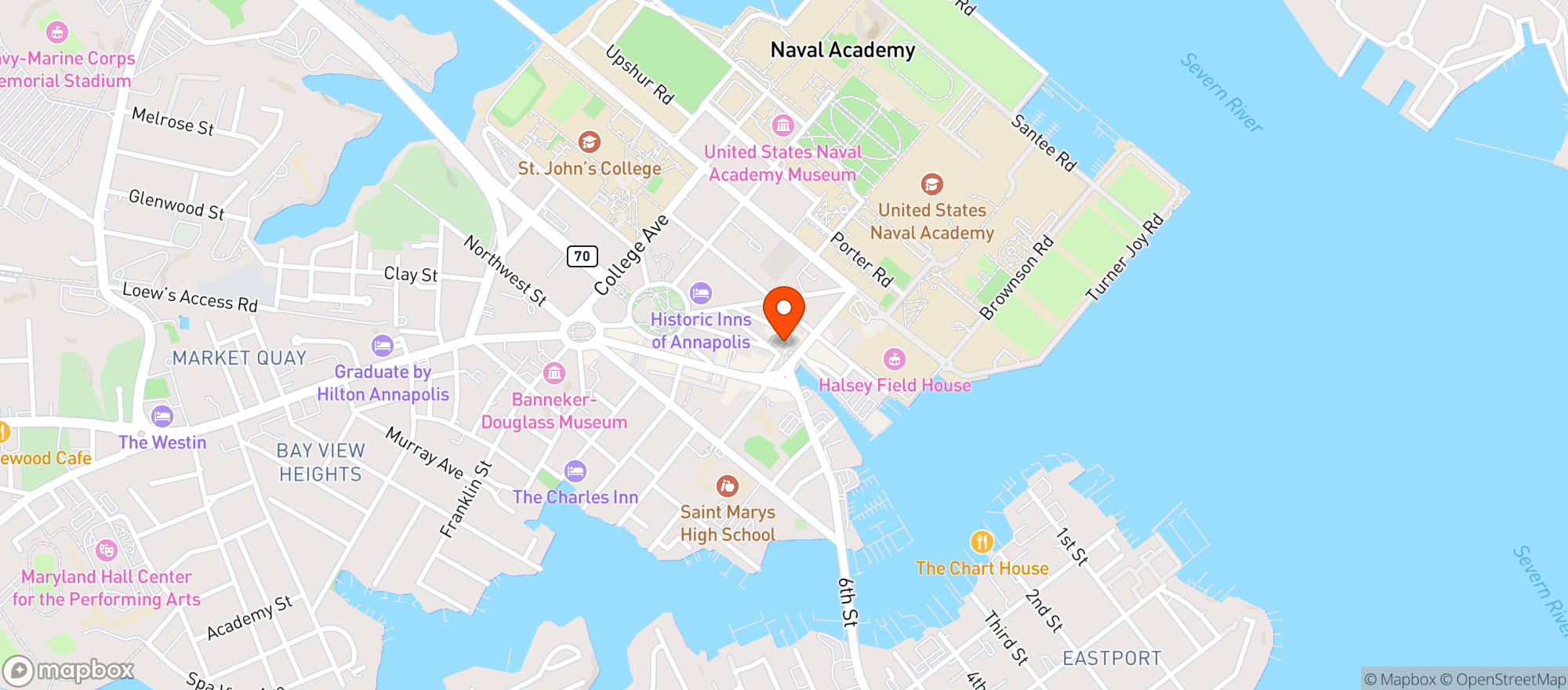 Map showing Federal House Bar & Grille