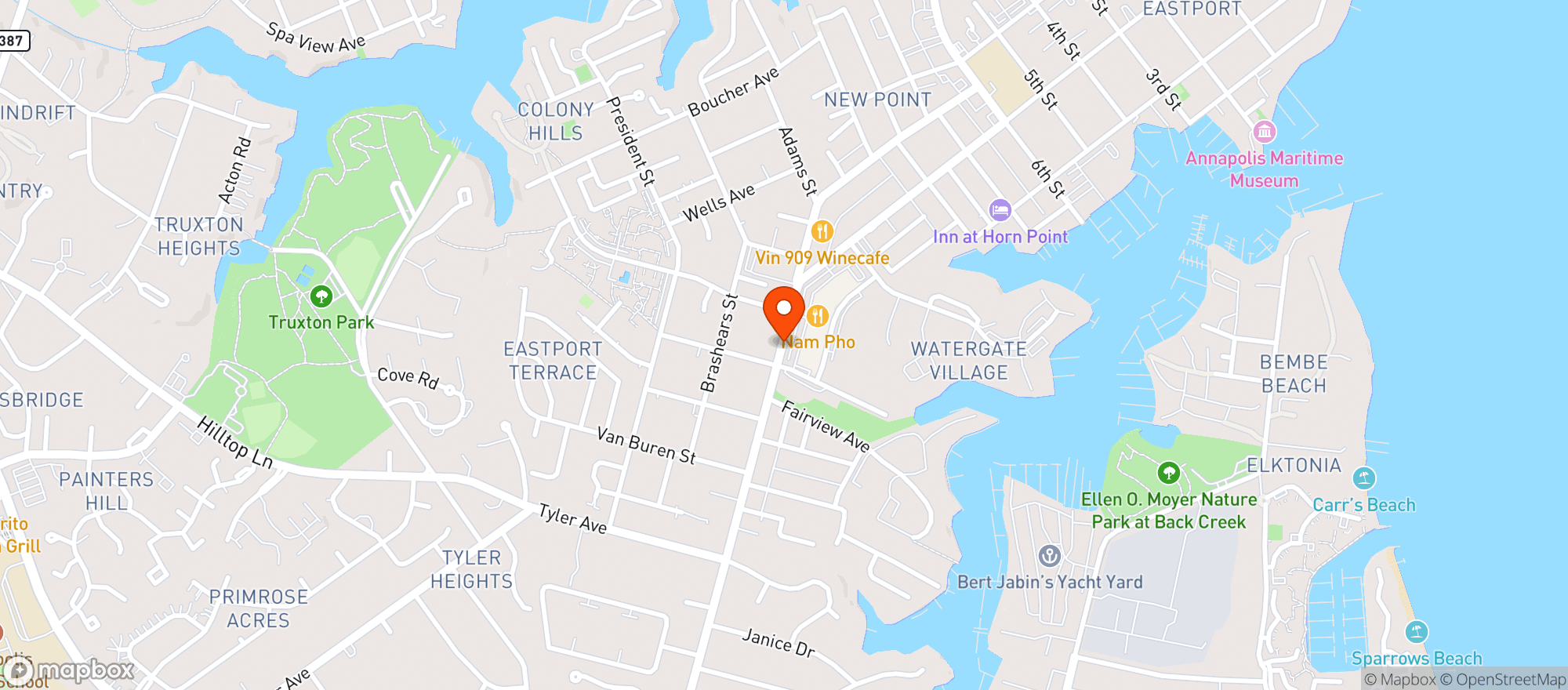 Map showing Eastport Liquors