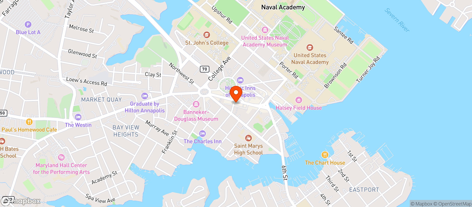 Map showing Acme Bar & Grill