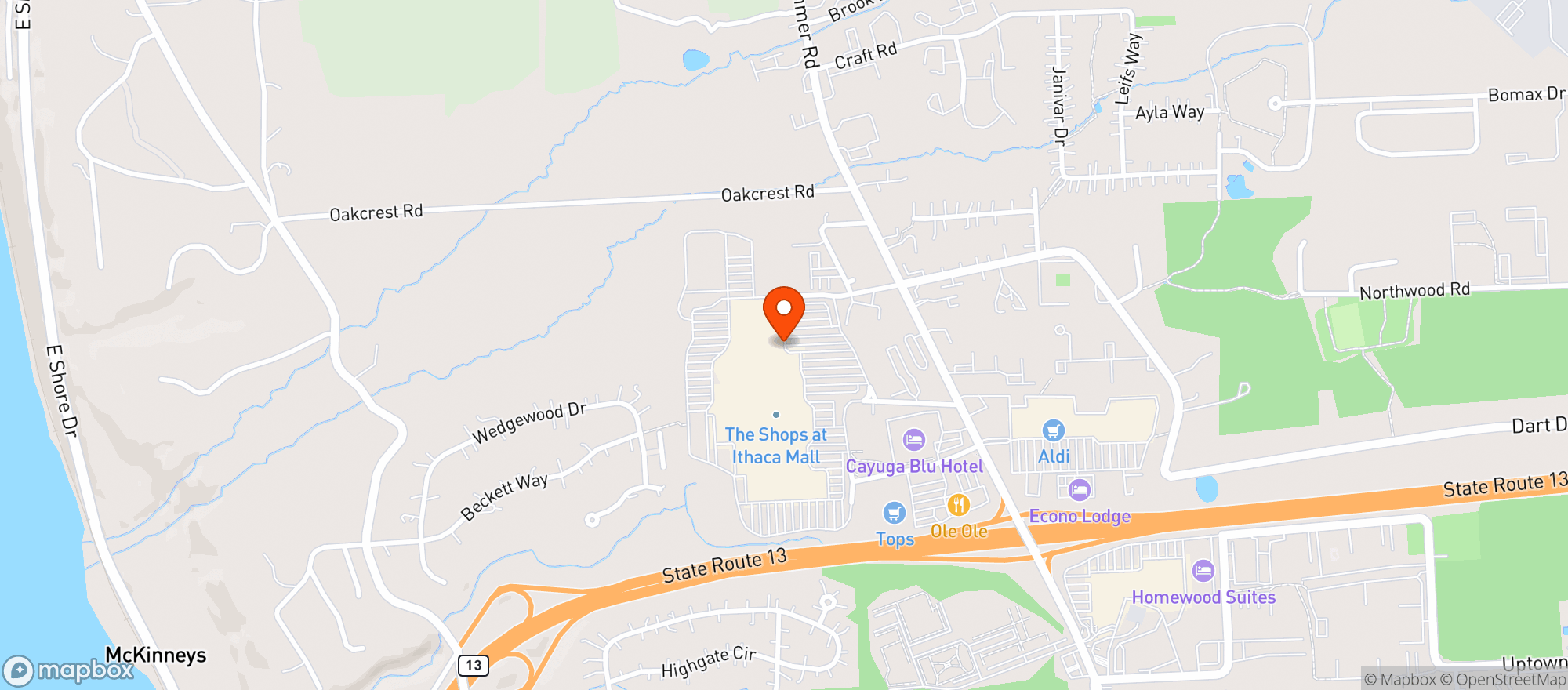 Map showing Target Store