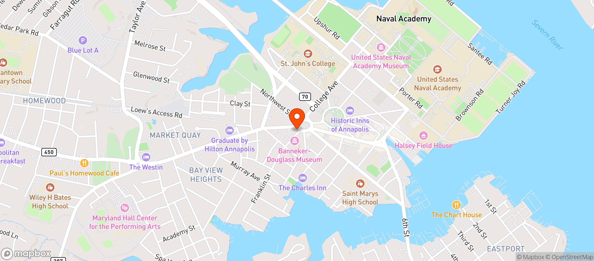 Map showing Reynolds Tea Room