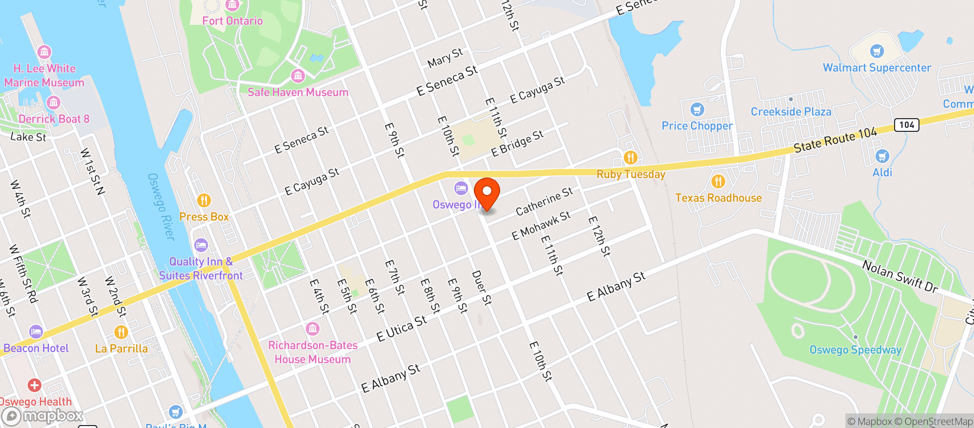Map showing Rise & Shine
