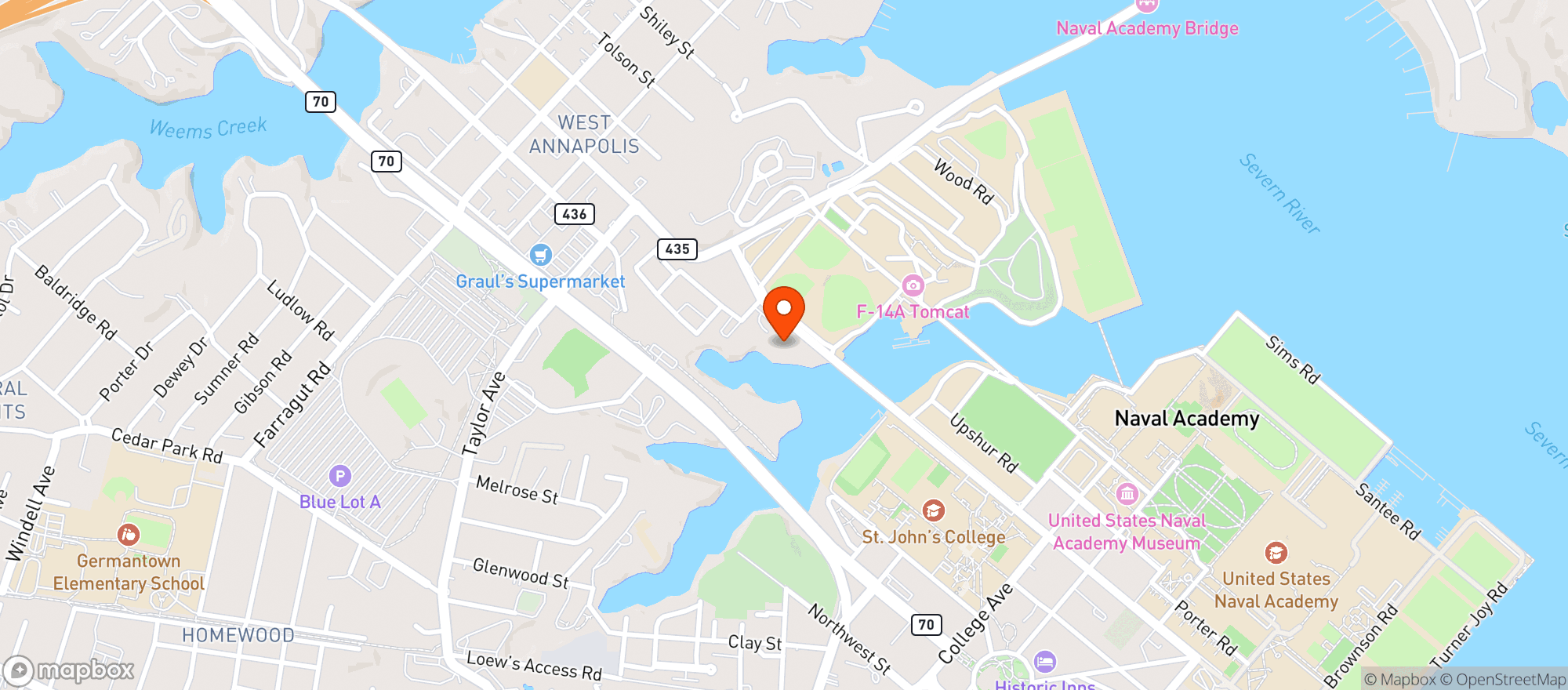 Map showing Fluegel Alumni Center