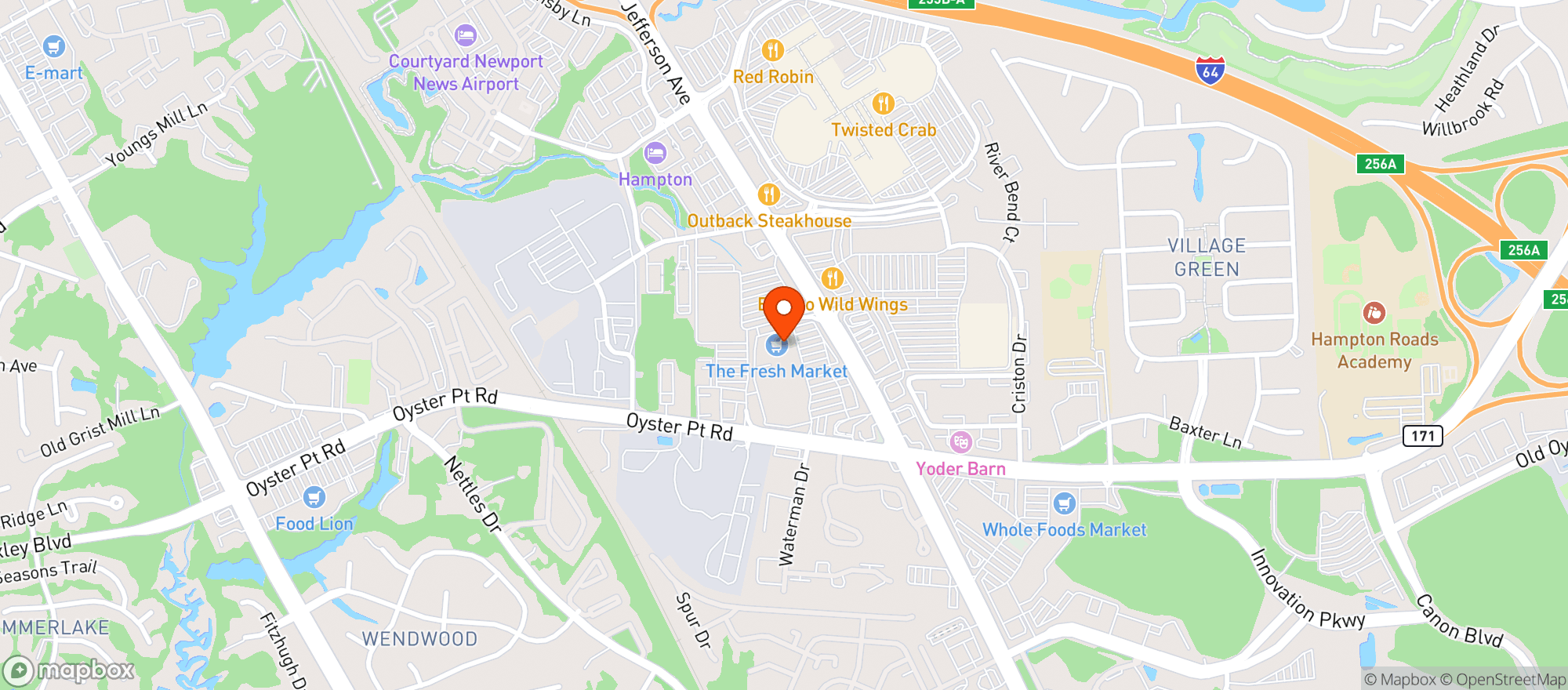 Map showing The Fresh Market
