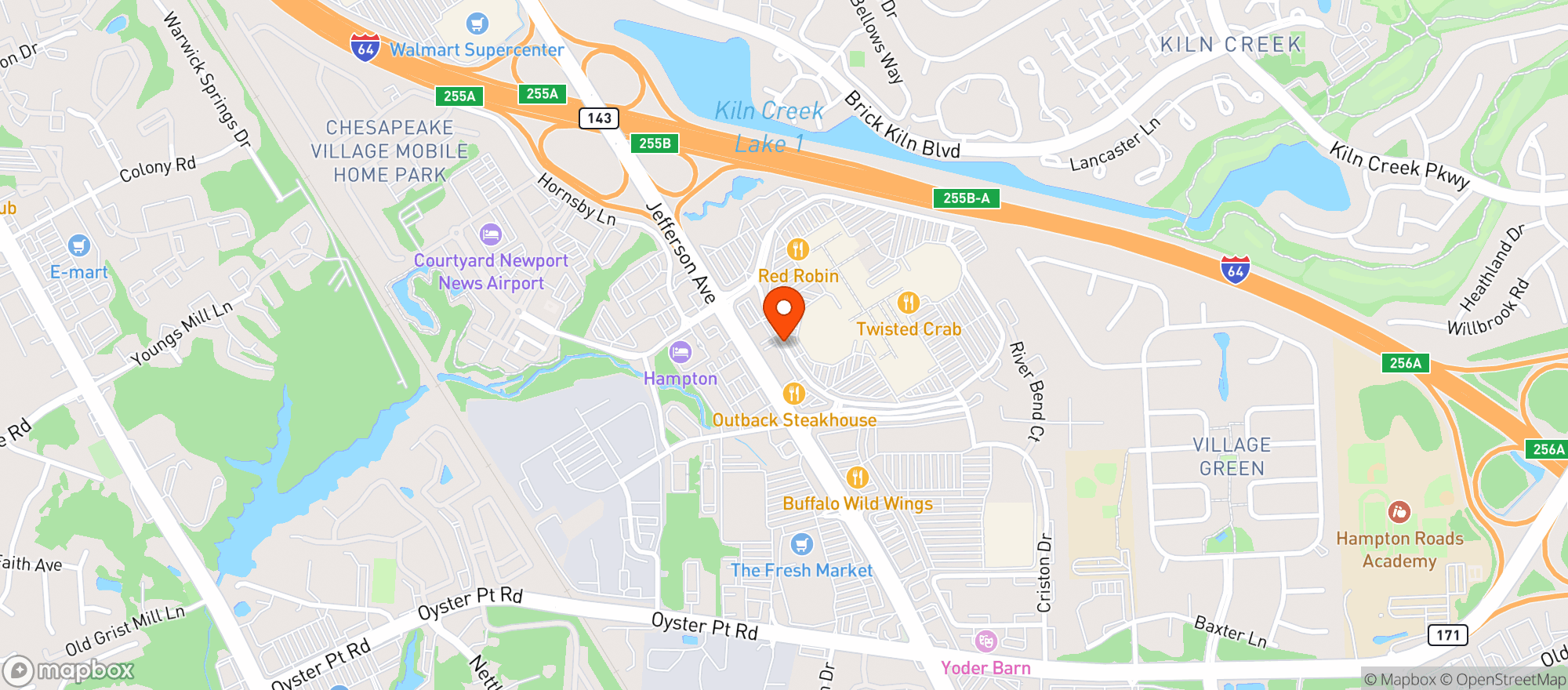 Map showing Vitamin Shoppe - Newport News