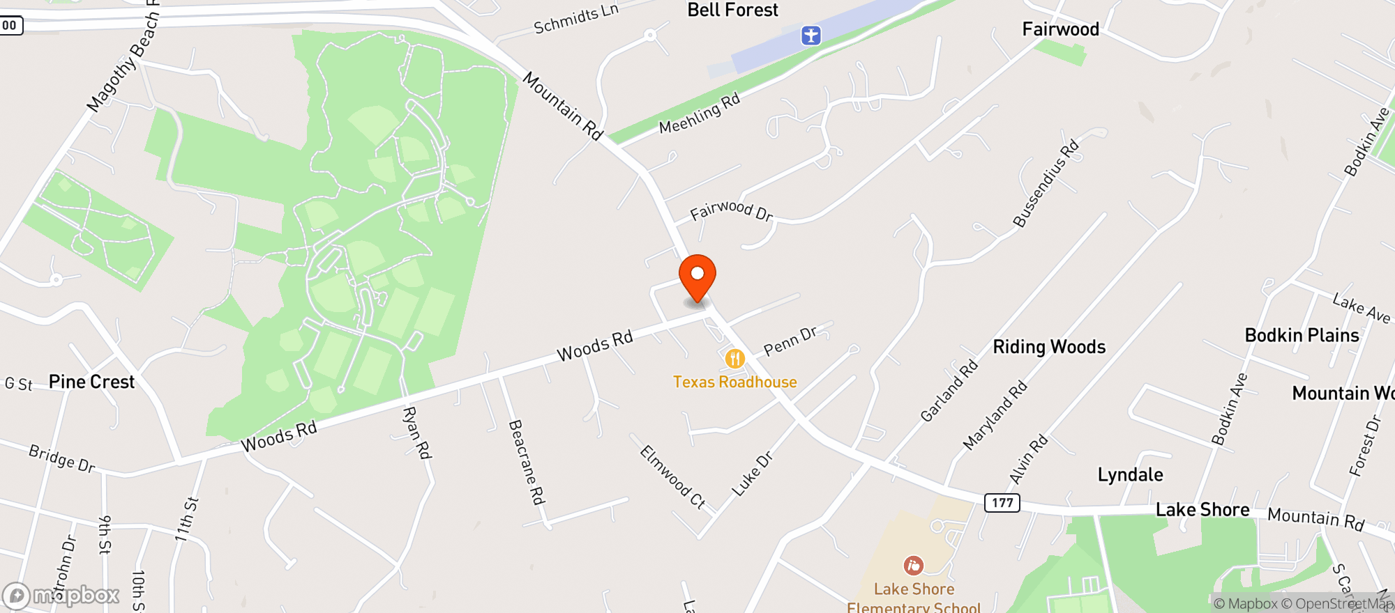 Map showing Phelps Pkge Liquors
