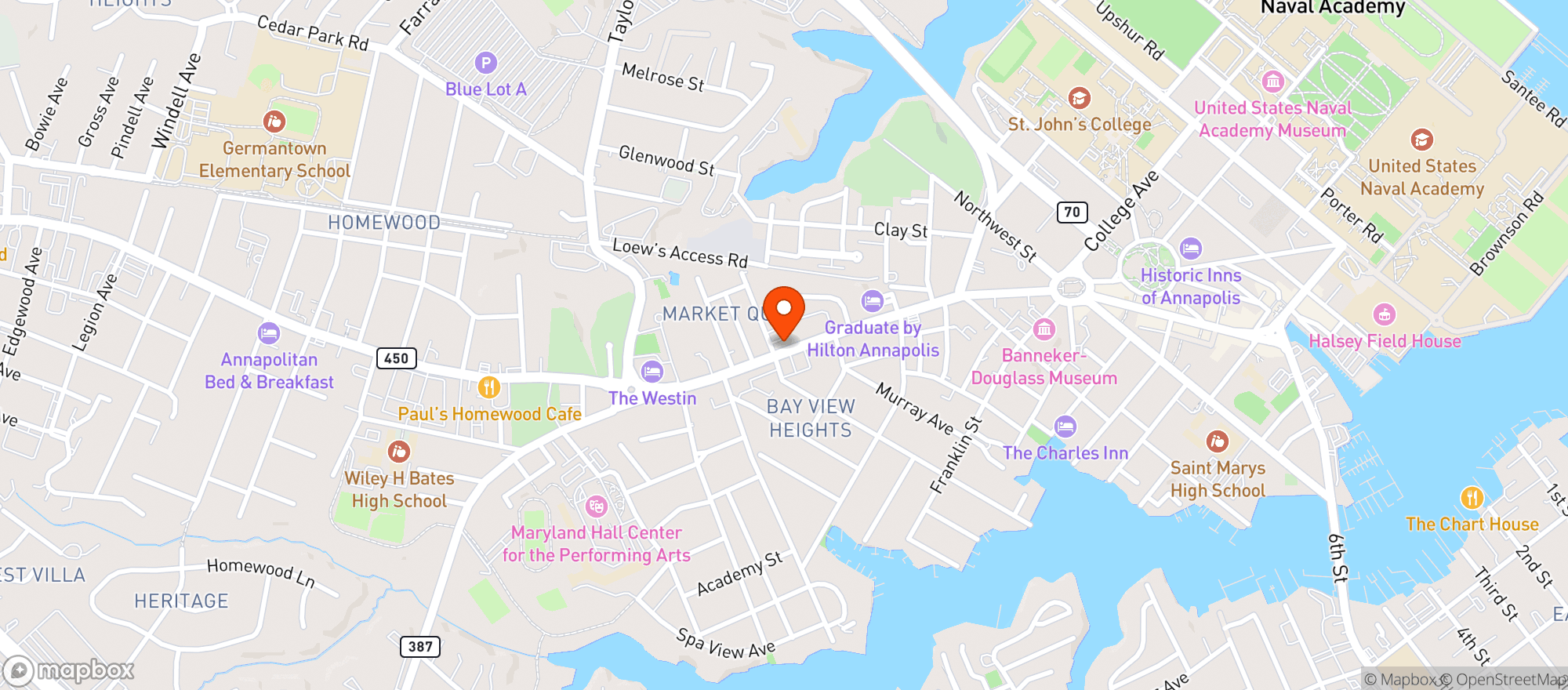 Map showing Sailor Oyster Bar