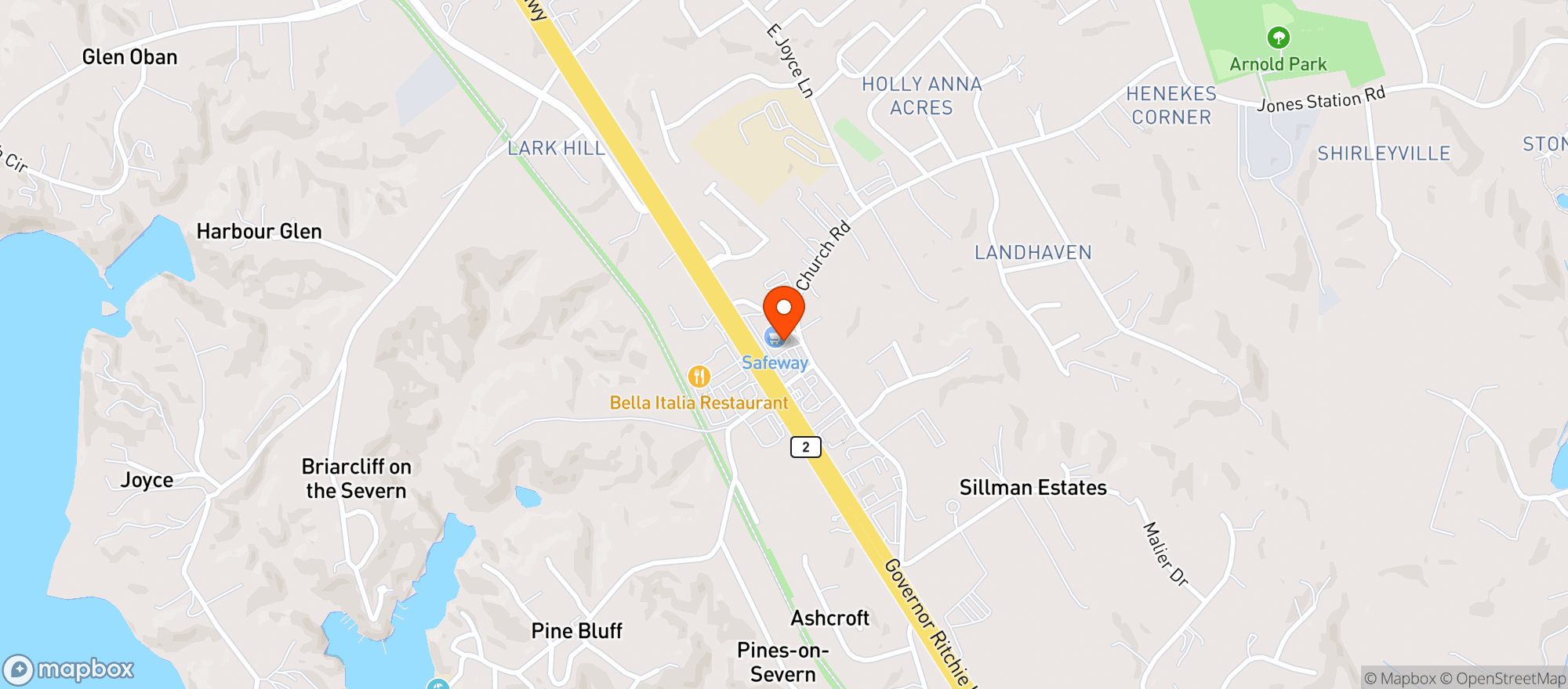 Map showing Safeway #2764