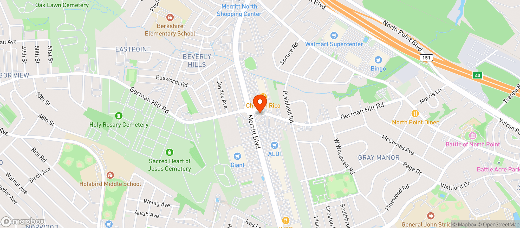 Map showing GERMAN HILL LIQUORS