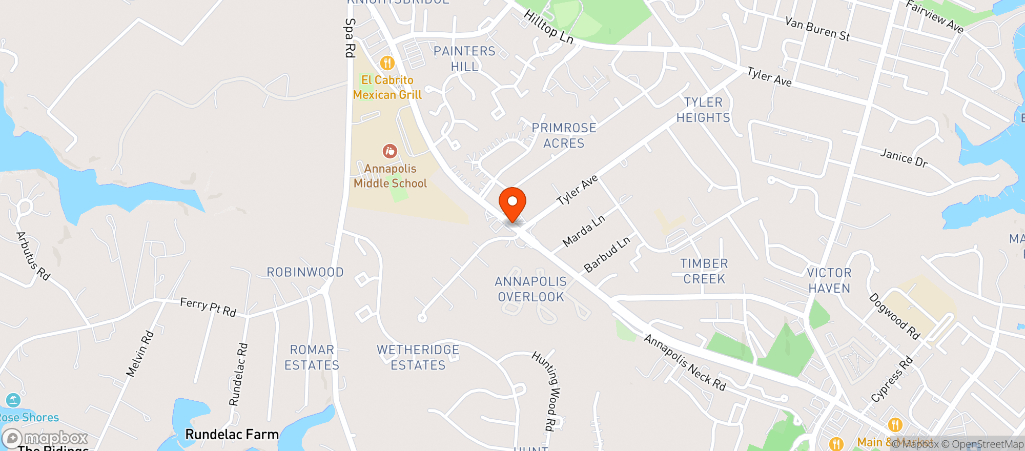 Map showing Annapolis Wine & Spirits