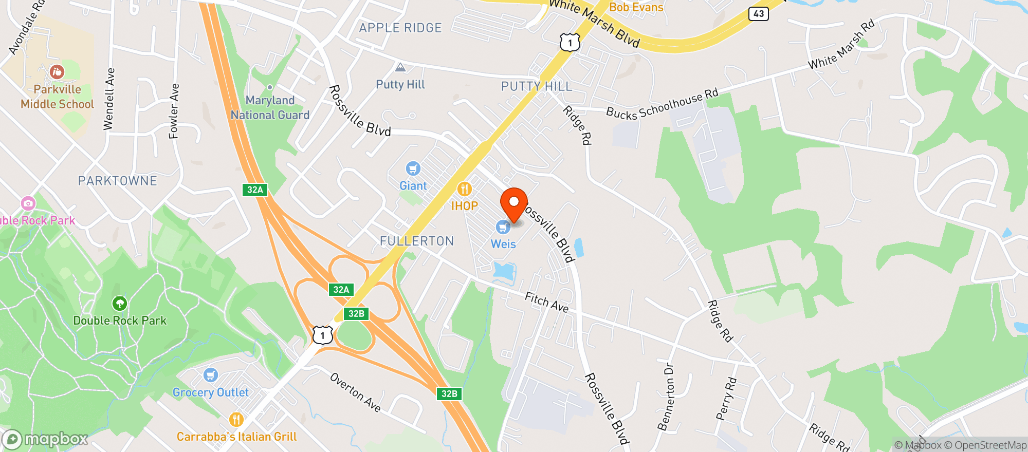 Map showing New Samy's Liquors