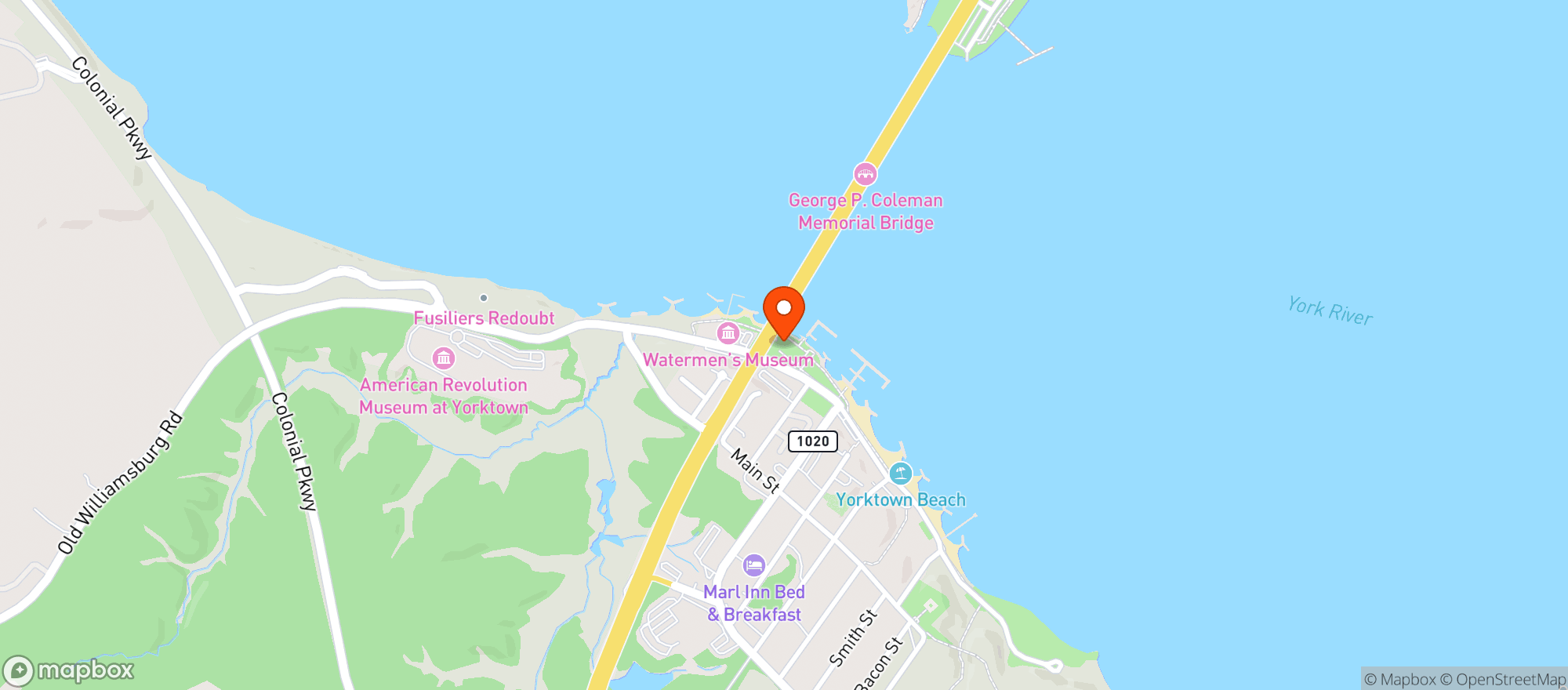 Map showing Waterstreet Grill