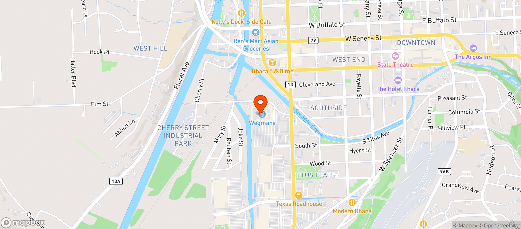 Map showing #71 Wegmans-Ithaca