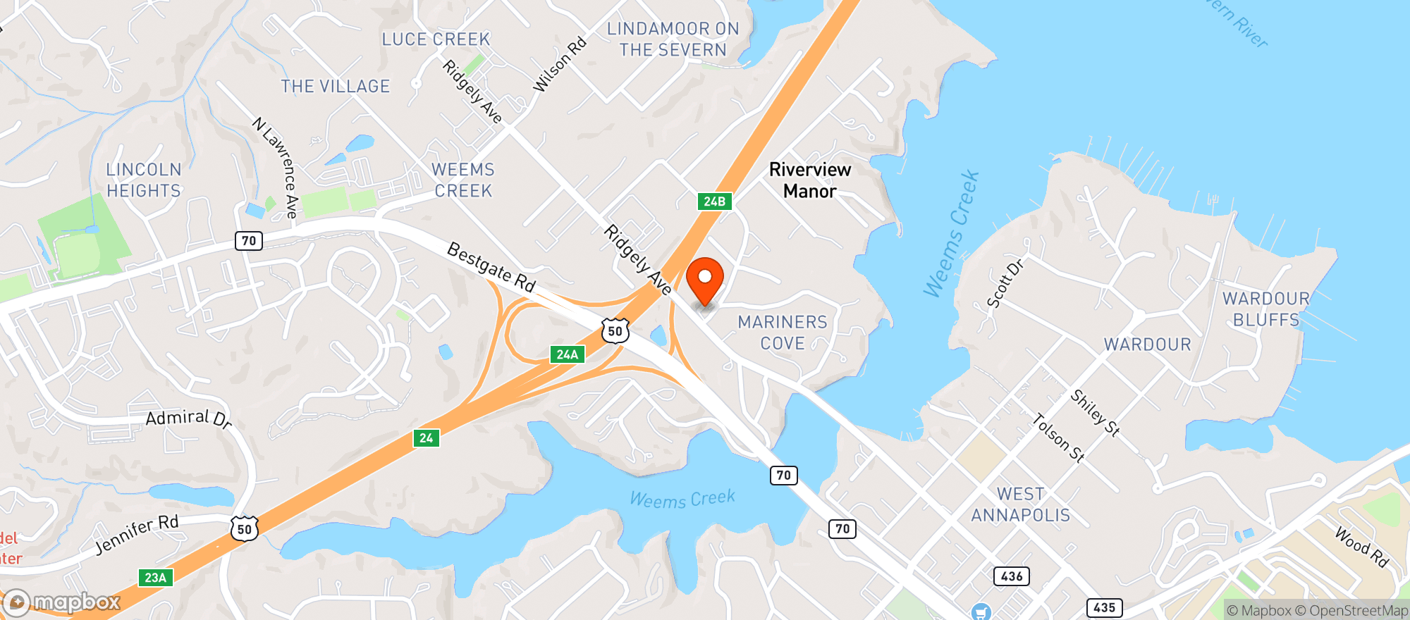 Map showing Heroes Pub