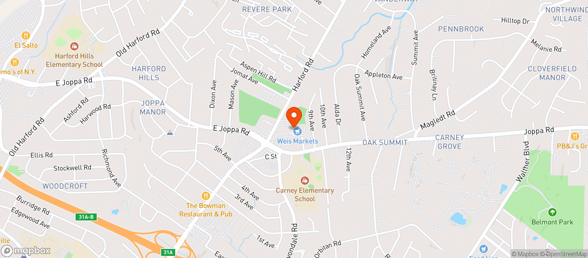 Map showing Barrel and Brew