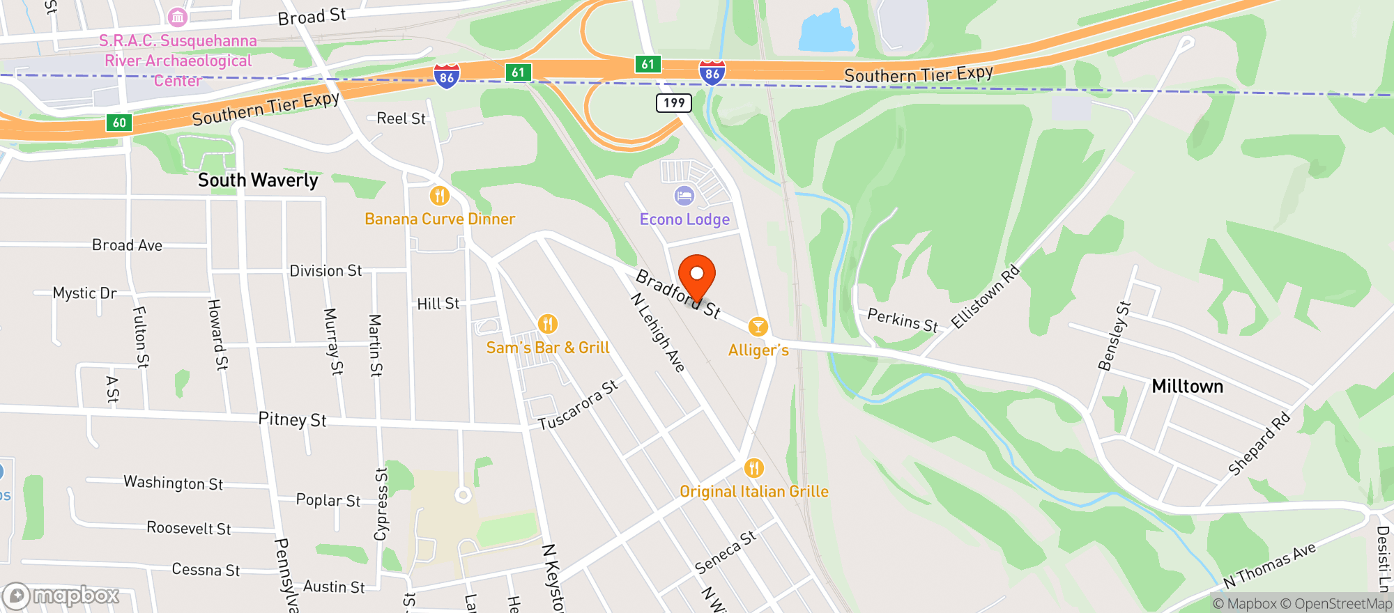 Map showing Lanes Beverage