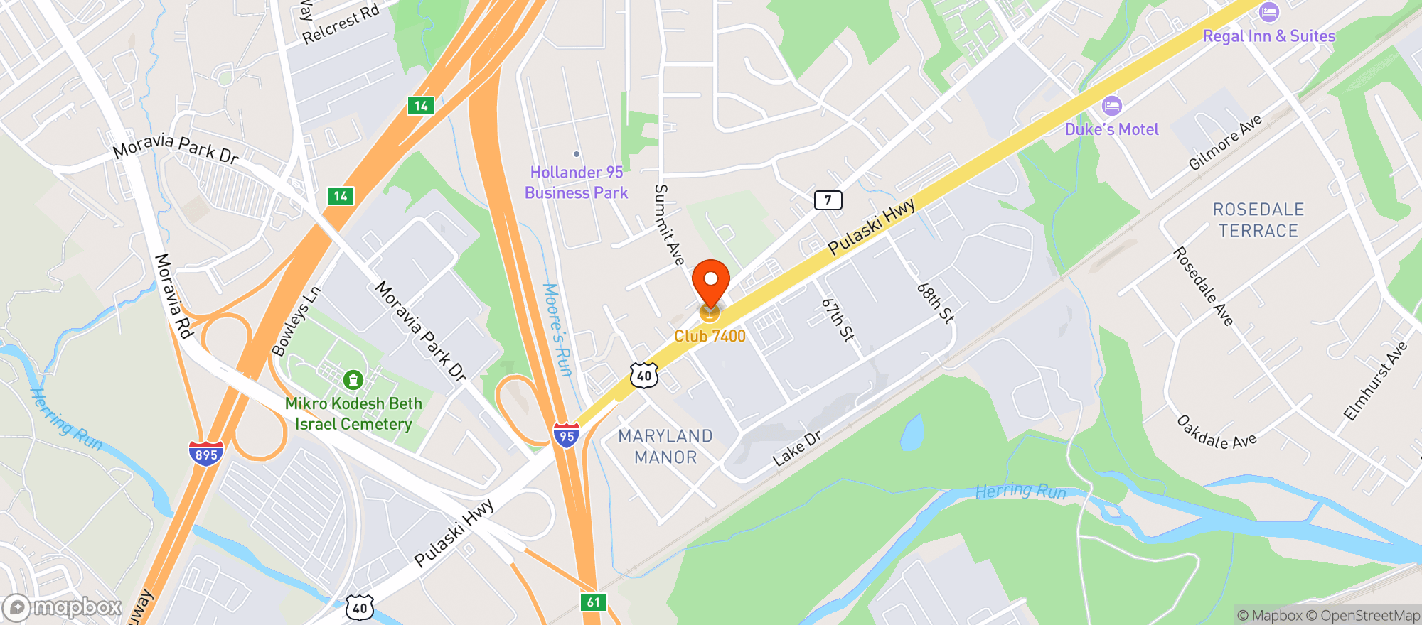 Map showing Club 7400