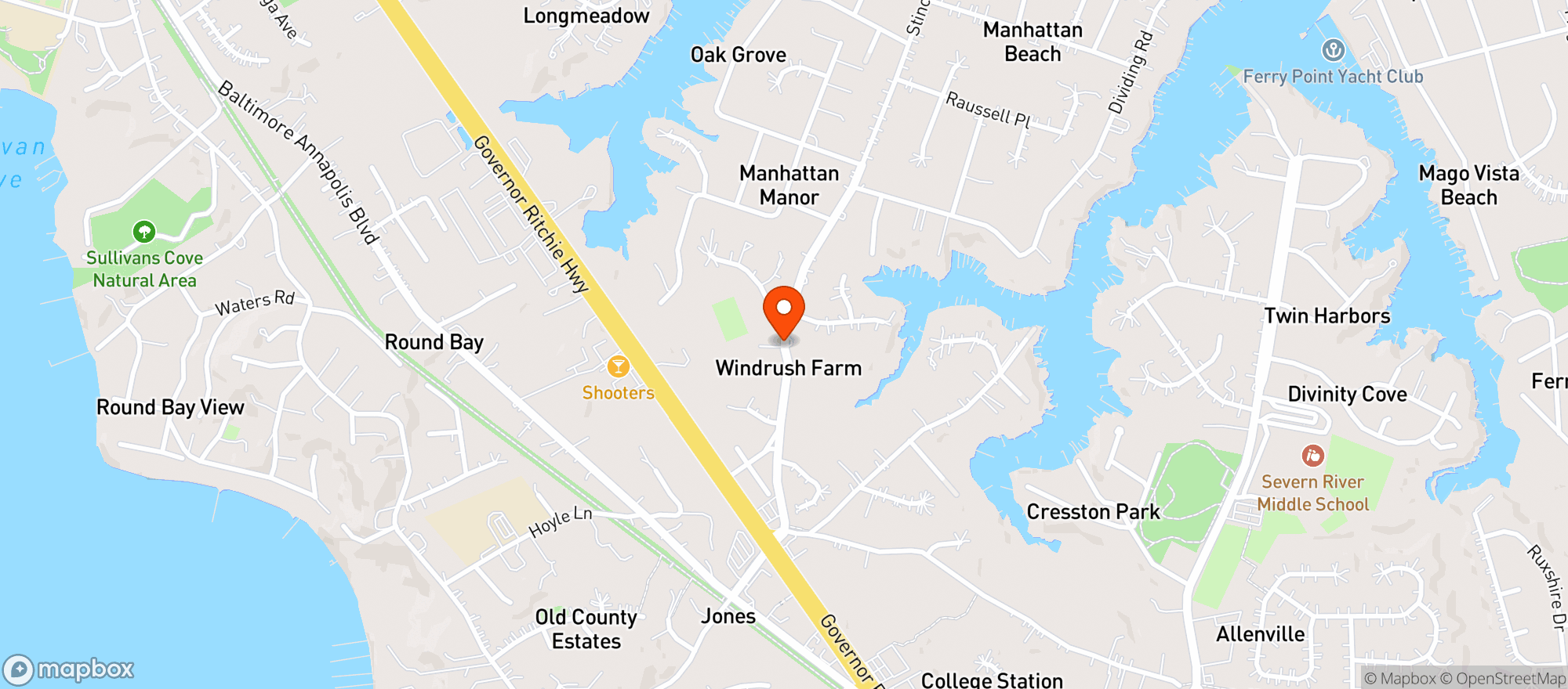 Map showing American Legion