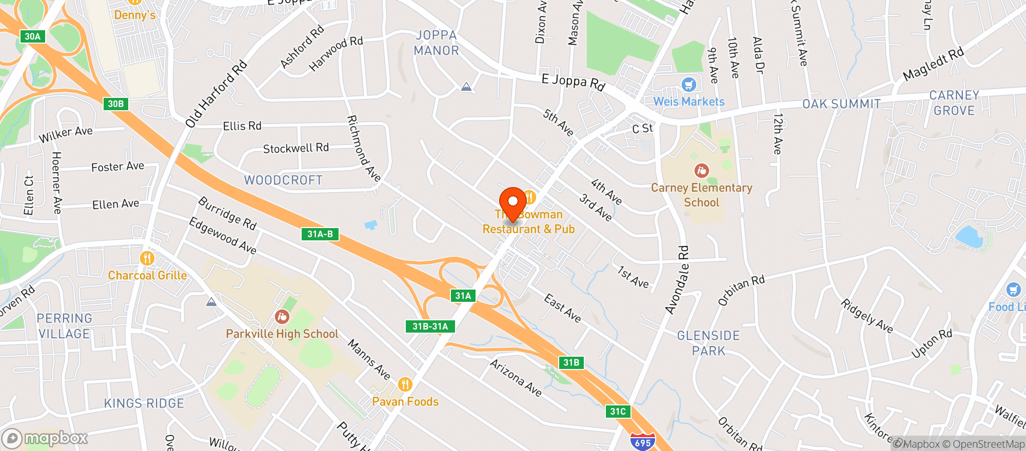 Map showing CARNEY LIQUORS