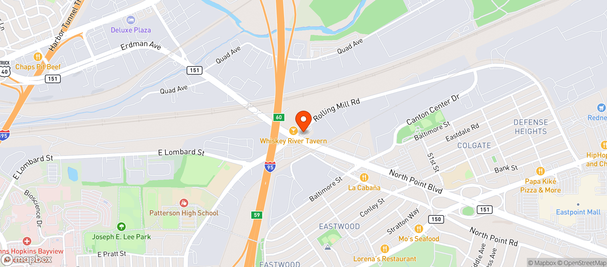 Map showing Health For Life - Baltimore
