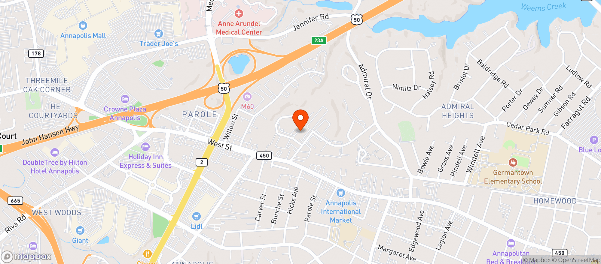 Map showing Walgreens