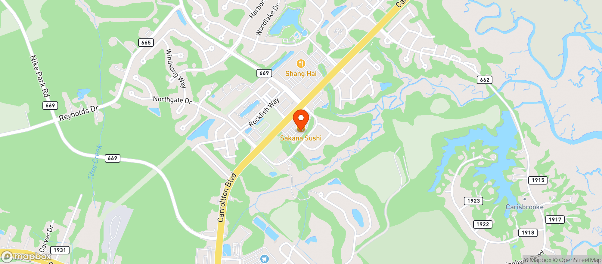 Map showing La Parilla Mexican Grill