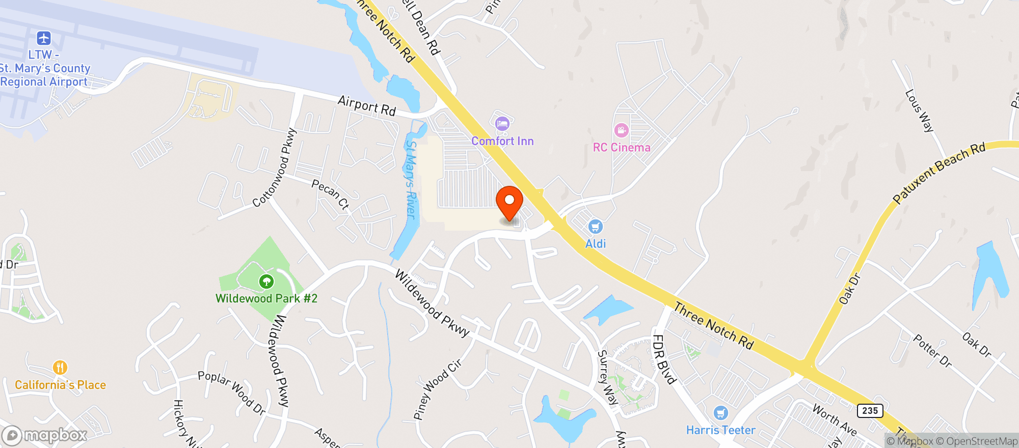 Map showing Gnc - 0739 - Wildwood Shopping Center